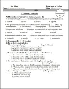 امتحان قصير نموذج (2) انجليزي للصف الثاني عشر علمي الفصل الثاني