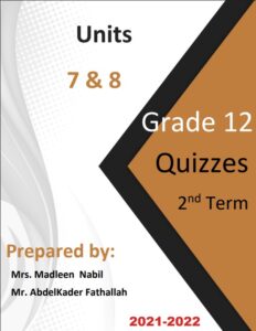 مذكرة امتحانات انجليزي للصف الثاني عشر علمي الفصل الثاني