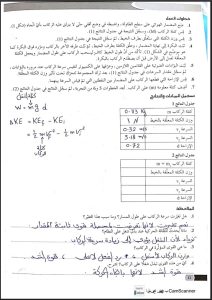 حل كراسة عملي فيزياء الصف الثاني عشر الفصل الأول