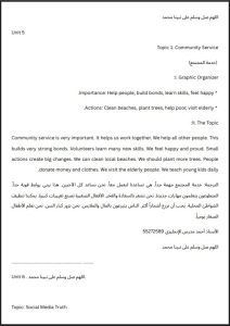 كورس تعبير لغة انجليزية الصف الثامن الفصل الثاني