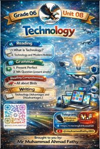 أوراق عمل الوحدة الثامنة لغة انجليزية للصف السادس الفصل الثاني