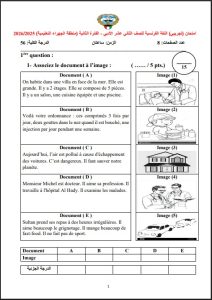 اختبار تجريبي للغة الفرنسية الصف الثاني عشر أدبي الفصل الثاني