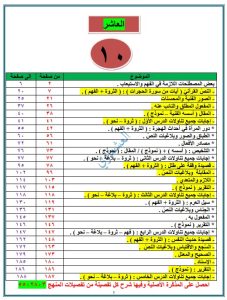 توقعات لغة عربية للصف العاشر الفصل الثاني