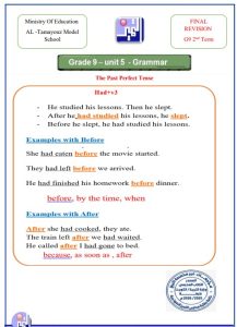 قواعد للغة الانجليزية الصف التاسع الفصل الثاني